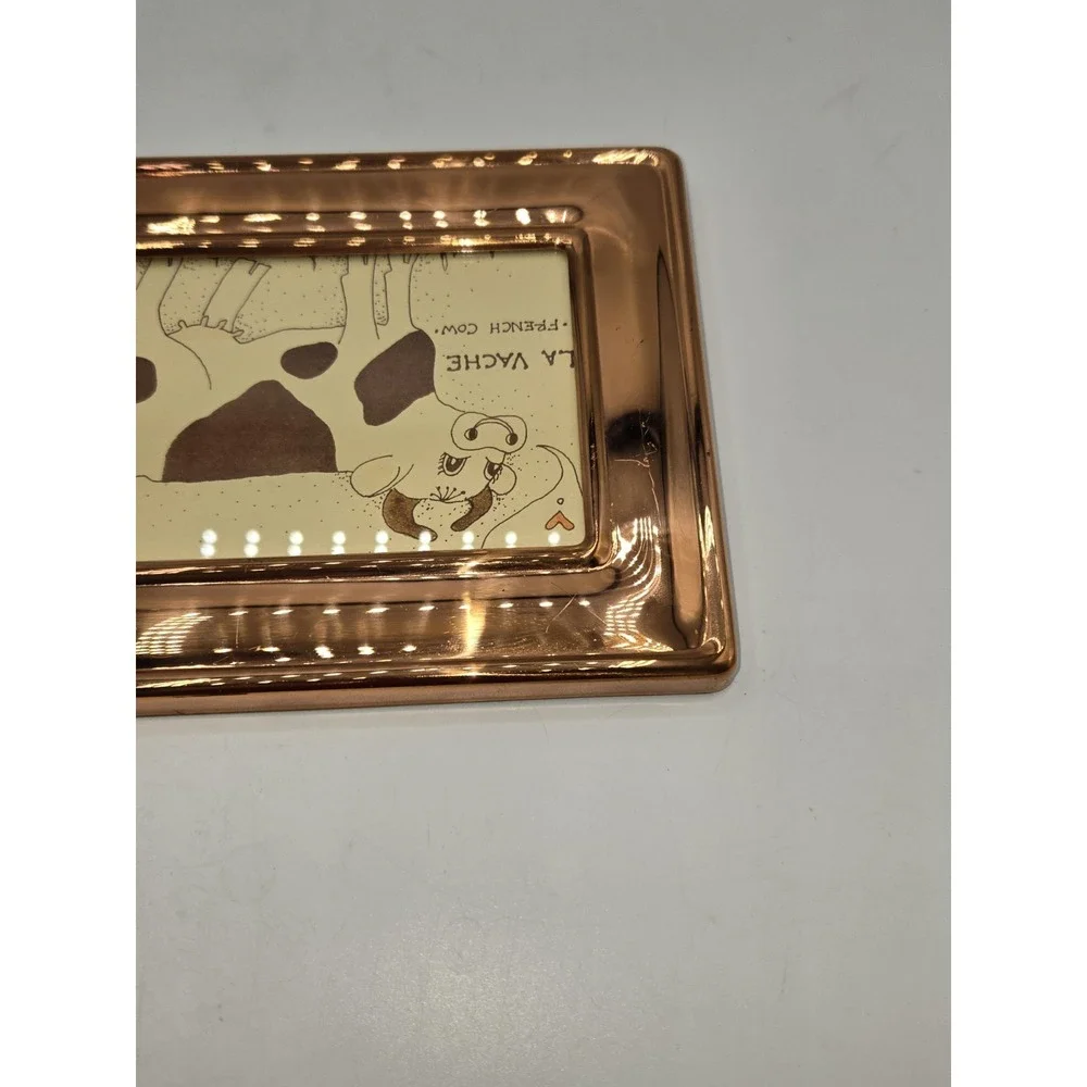 Copper Tone Picture Frame La Vache French Cow Whimsical Farmhouse Decor